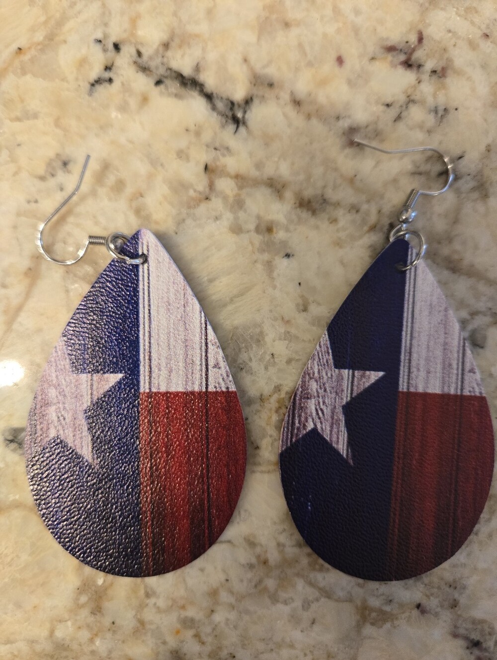 NEW Texas Teardrop Leather Earrings